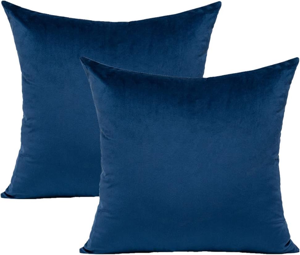 Dark Blue Soft Navy Velvet Cushion Covers Decorative Square Pillow cases Throw Cushions Couch