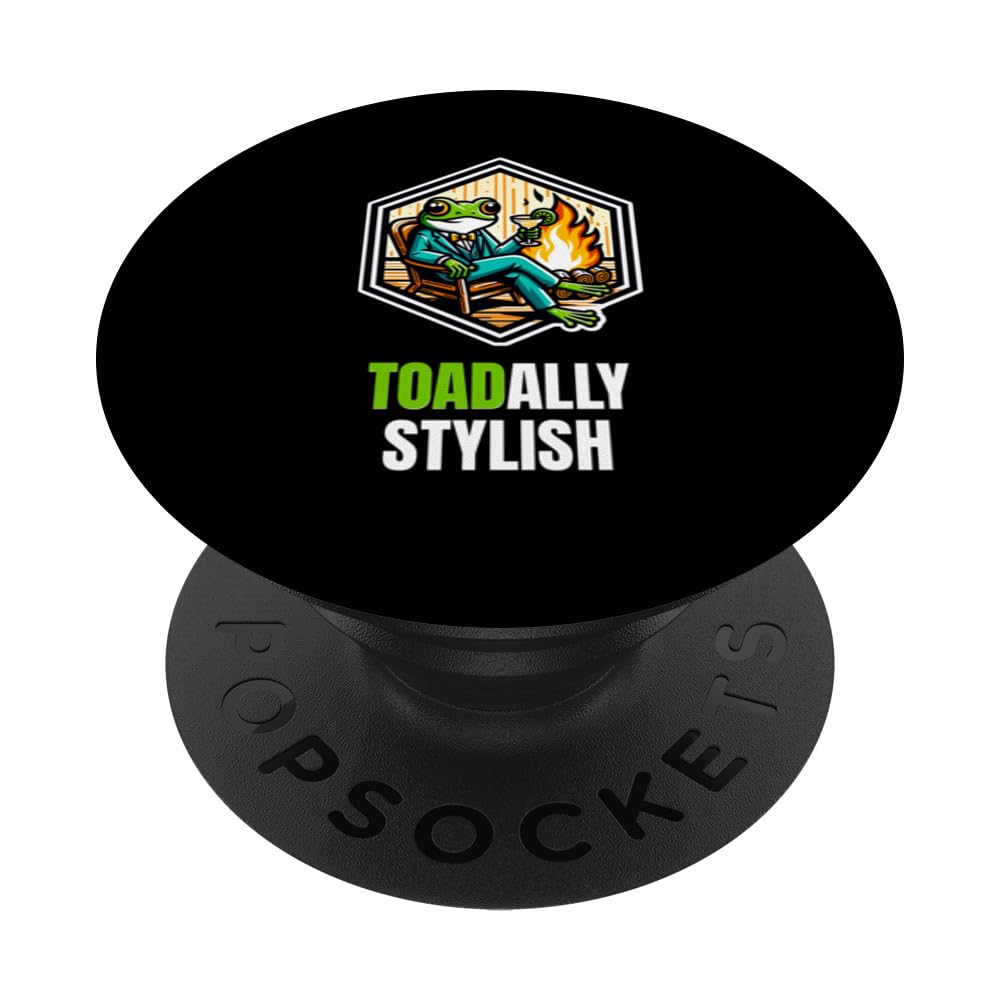 Toadally Stylish - Toad Dress in a Suit Sipping a Martini PopSockets Swappable PopGrip