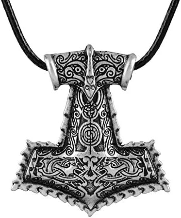 1PCS Norse Vikings Raven Thor's Hammer Necklace Amulet Pendant Necklace Original Animal Viking Jewelry