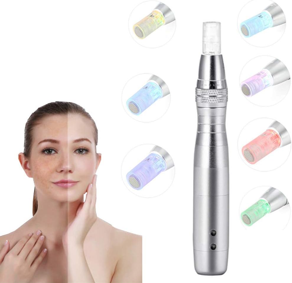 Mole Removal Pen Picosecond 7 Light LED Photon Derma Pen with 12 Pin Depth Adjustable Nano Head Anti-Aging Auto Tools