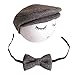 Baby Photography Props Monthly Boy Photo Shoot Outfits Infant Flat Cap Gentleman Hat Bowtie (Black+Grey)