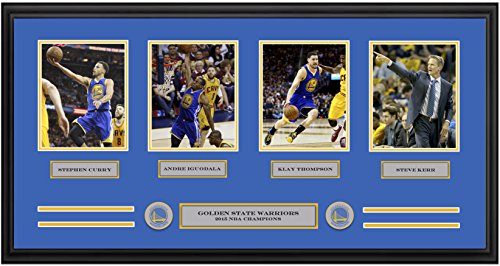Golden State Warriors 2015 NBA Champions Deluxe 4-Player Panorama (Stephen Curry, Andre Iguodala, Klay Thompson, Steve Kerr)