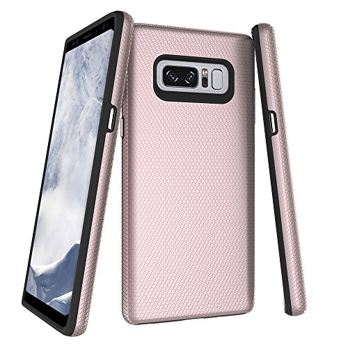 Galaxy Note8 Case,TOPBIN [2 in 1] Slim Lightweight Scratch Resistant,High Definition & Shock Absorption Fit Hard PC+ Soft TPU full-body Dual protection Case for Samsung Galaxy Note 8 (Rose Golden)
