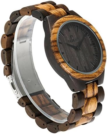 Men Wooden Wrist Watch Bamboo Wood Retro Analog Quartz Timepiece Father's Day Gift (Version 1)