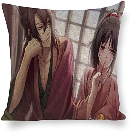 ICOSICOS Decorated Cotton and Linen Throw Pillow Animation Hakuouki Okita Souji (3),Classic Animation,Adult Unisex Crew 4040cm