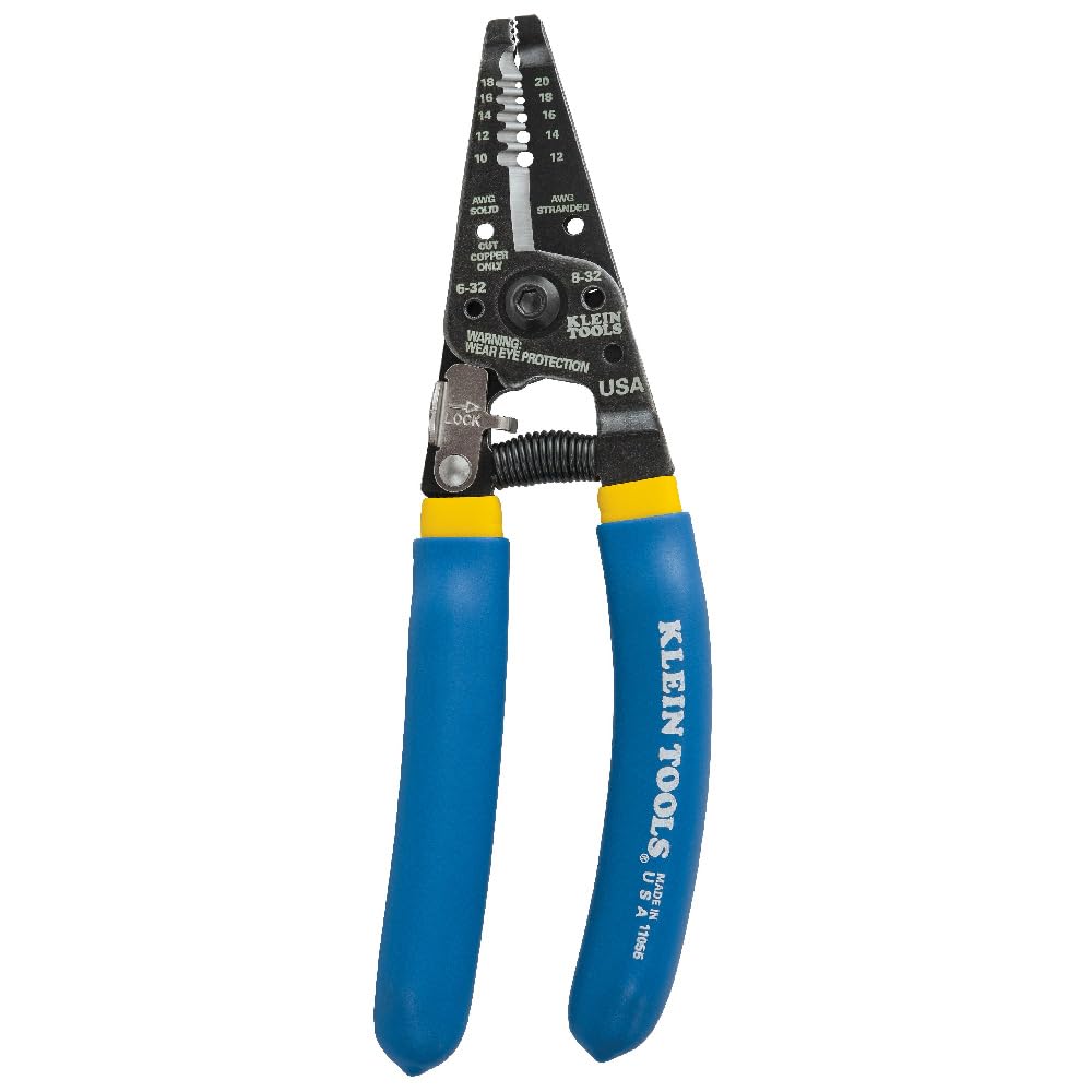 Klein 11055 Wire Stripper/Cutter, Blue, 10 - 18 AWG Solid, 12 - 20 AWG Stranded