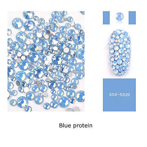 REAMTOP 4 Bags of Different Nail Art Rhinestones Sets, 1400 Pcs Flat Back Crystal Rhinestone Gemstone 3D Nail Art Mobile Phone DIY Crafts