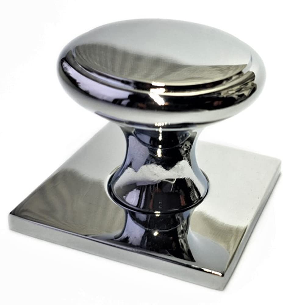 French Furniture Fittings Set of 6 Bordeaux Kitchen Cabinet Knobs with Backplate – Stylish Zinc Handles for Cupboard Doors, Drawers & Wardrobes – Polished Chrome, Antique Pewter & Deep Antique Brass