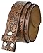 BS220 Western Floral Engraved Embossed Tooled Genuine Leather Belt Strap w/Snaps 1 1/2