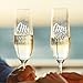 Lily's Atelier Set of 2, Hand Engraving Mr. Mrs. Last Name & Date Custom Wedding Toast Champagne Flute Set, Wedding Toasting Glasses - Etched Flutes for Bride & Groom Customized Wedding Gift #E11
