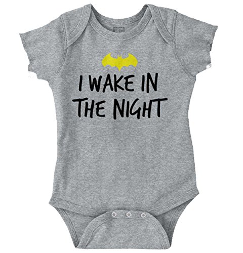 Wake In The Night Funny Batman Cute Nerd Baby DC Comic Romper Bodysuit