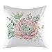 oFloral Flower Decorative Throw Pillow Cover Plant Leaves Pillow Case Square Cushion Cover 18