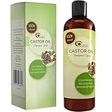 Cold Pressed Castor Oil Hair Growth Treatment - All Natural Anti Aging Antioxidant Serum - Sensual Massage Oil for Men and Women - Hair Loss Treatment - Nourishes Nails and Dry Skin with Vitamin E