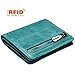 JSLOVE Rfid Blocking Small Compact Bi-fold Leather Pocket Wallet for Women(lake green)