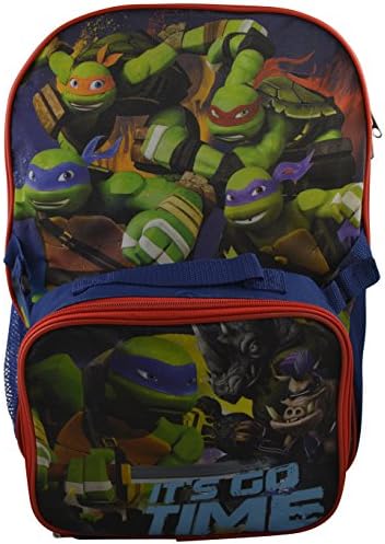 Nickelodeon TMNT Ninja Turtles Boys' 15" Backpack W/ Detachable Lunch Box