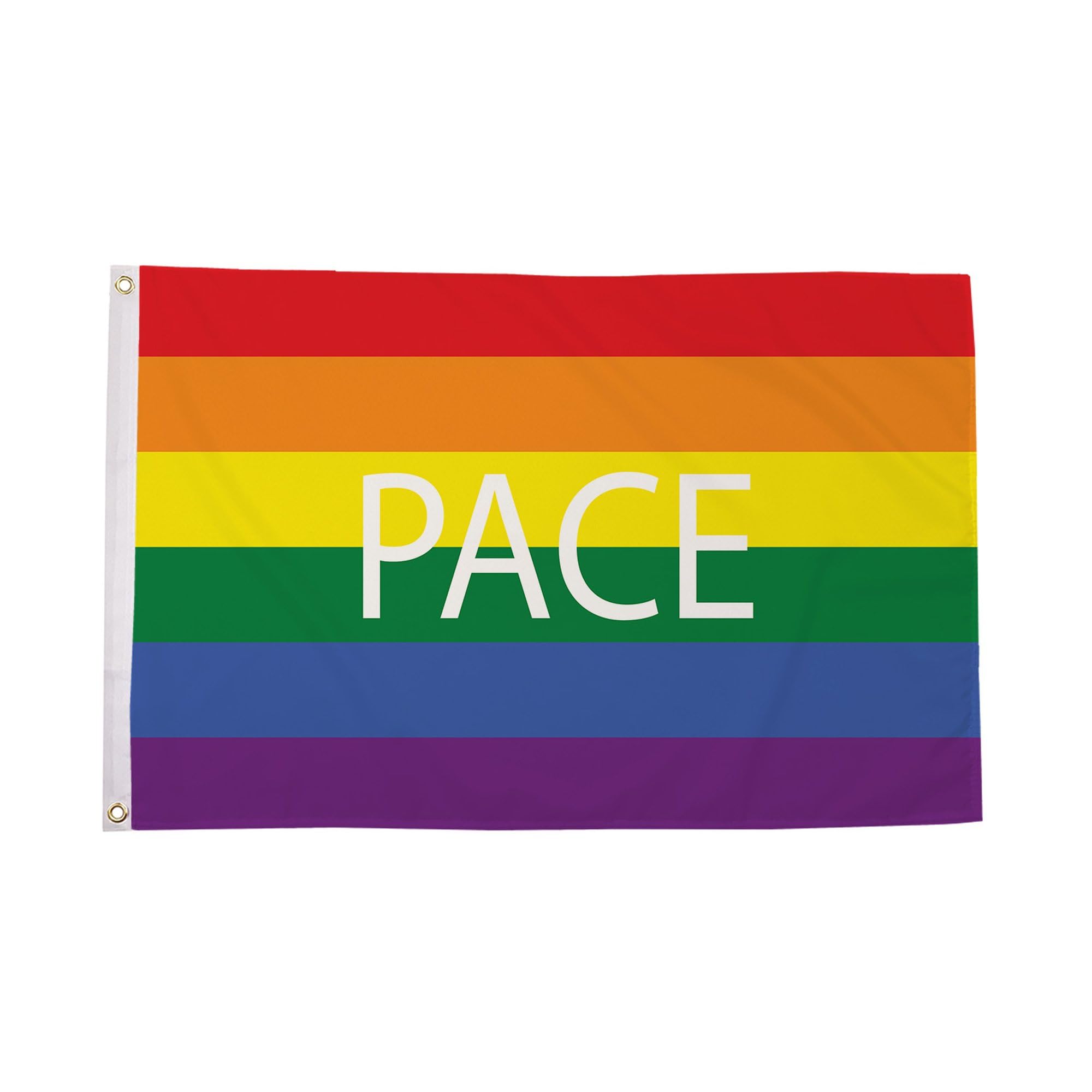 Flagtex Rainbow Pace Pride Flag 3ft x 2ft LGBTQ Rainbow Pace Peace Flag Seven Color Stripes Premium Polyester Brass Grommets Double Stitched 90cm x 60cm Indoor Outdoor Banner Decoration