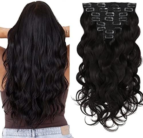 Body Wave Clip in Hair Extensions Human Hair, 120g 8pcs with  display picture 1