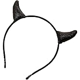 Merroyal Glitter Devil Horns Headband Halloween Fancy Dress Cosplay Hairband