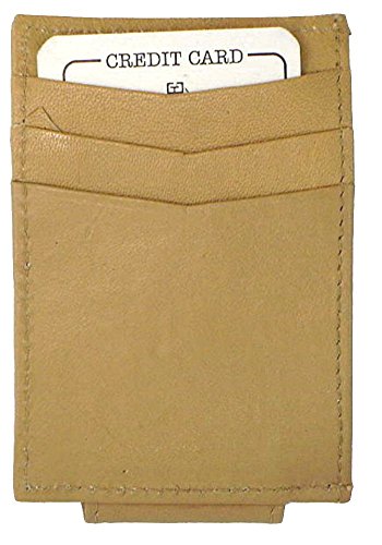 Leather Money Clip & Credit Card Holder TAN