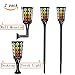 CINOTON Solar Tiki Torches Upgraded, Waterproof Solar Torch Lights with Flickering Flame, Landscape Decoration Lighting, Dusk to Dawn Auto On/Off Security Warm Light for Garden Patio Driveway (2 PACK)