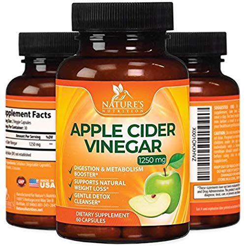image for Nature's Nutrition 100% Natural Raw Apple Cider Vinegar Pills - Highes