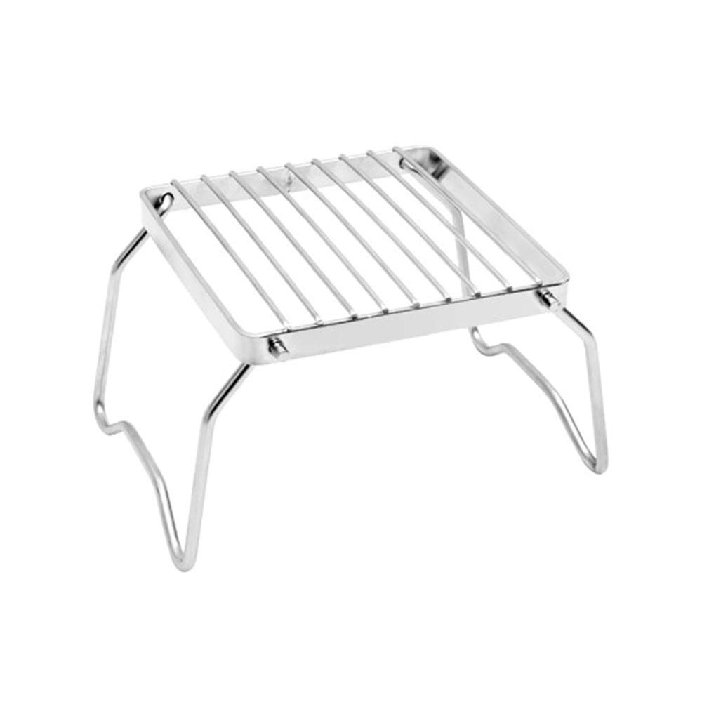 ZZM Collapsible Campfire Grill, Portable Folding Barbecue, Charcoal Grate Cooking Grate, Outdoor Hiking BBQ Stand, Burner Stove Stand, 304 Stainless Steel Grill Gate