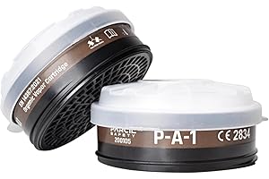 Parcil Distribution P-A-1 Replacement Filters - Carbon Activated Charcoal Organic Vapor Filter Set for PD-100 and T-60 Masks (Pack of 2)