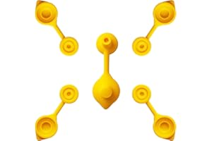 3DSKY 5 Pcs Gas Can Vent Caps, Universal Fuel Can Vents Yellow Spout Caps Replacement Parts, Compatible with Most Old Style Gas Water Jug