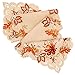 OurWarm 15 x 67 Inch Embroidered Maple Leaves Table Runner, Handmade Table Cover for Fall and Thanksgiving Party Decoration