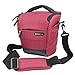 Camera Case - Evecase Digital SLR/DSLR Professional Camera Shoulder Bag for Compact System, Hybrid, SLR/DSLR and High Zoom Camera - Red