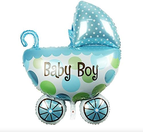4PCs/lot Angel Baby Shower Foil Balloons Baby Boy Girl Birthday Party Decoration Baby Shower Balloons Mini About 30-40cm (Stroller Boy)