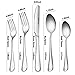 50 Pieces Flatware Cutlery Set - Stainless Steel Silverware Utensil Set with Knives Forks Spoons for Dinner & Dessert, Footek Elegant Tableware Cutlery Set, Dishwasher Safe