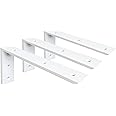 WINKER Countertop Support Bracket 3 Pack Heavy Duty Hidden L Shelf Bracket 12" x 6" x 2.5" Metal Corbels for Quartz/Granite/Wood/Concrete/Laminate Countertops, White