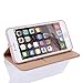 Nouske iPhone 6/6S Flip Folio Wallet Stand up Credit Card Holder Leather Case Cover Holster/Magnetic Closure/TPU bumper/360 Full Body protection, Gold
