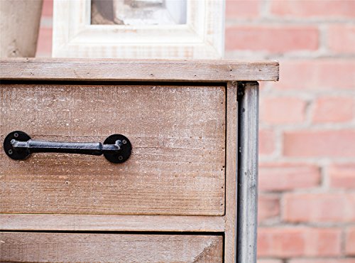 Parisloft Rustic Distressed Wood/Metal Farmhouse Industrial Fully Assembled Storage Cabinet Shabby Chic Console (19.7" L)