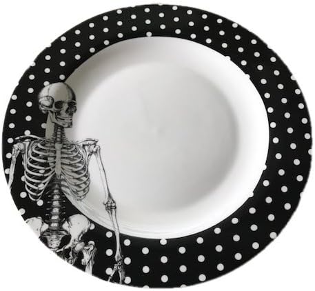 Skelett Porzellan Halloween Abendessen Teller Set Von Vier 4 Amazon De Kuche Haushalt