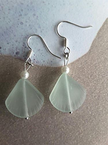 Shell Coke Bottle Color Sea Glass Earrings Recycled Glass