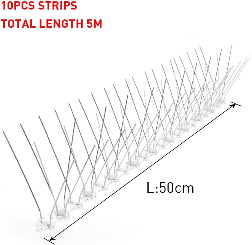 WINWEND Bird Spikes for Pigeons Cats,Pigeon Spikes 5M(16.4ft) Stainless