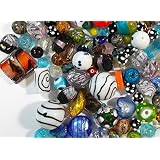 Cheriswelry 200 Stück Handgefertigte Silberfolie Herz Lampwork Glasperlen Abstandshalter Schmuckherstellung
