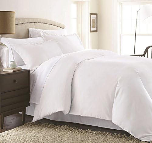 K Collection Percale Easy Care Polycotton Plain Dyed Duvet Cover Bedding Single - Double - King - Super King (White, Super King (239 x 264cm))