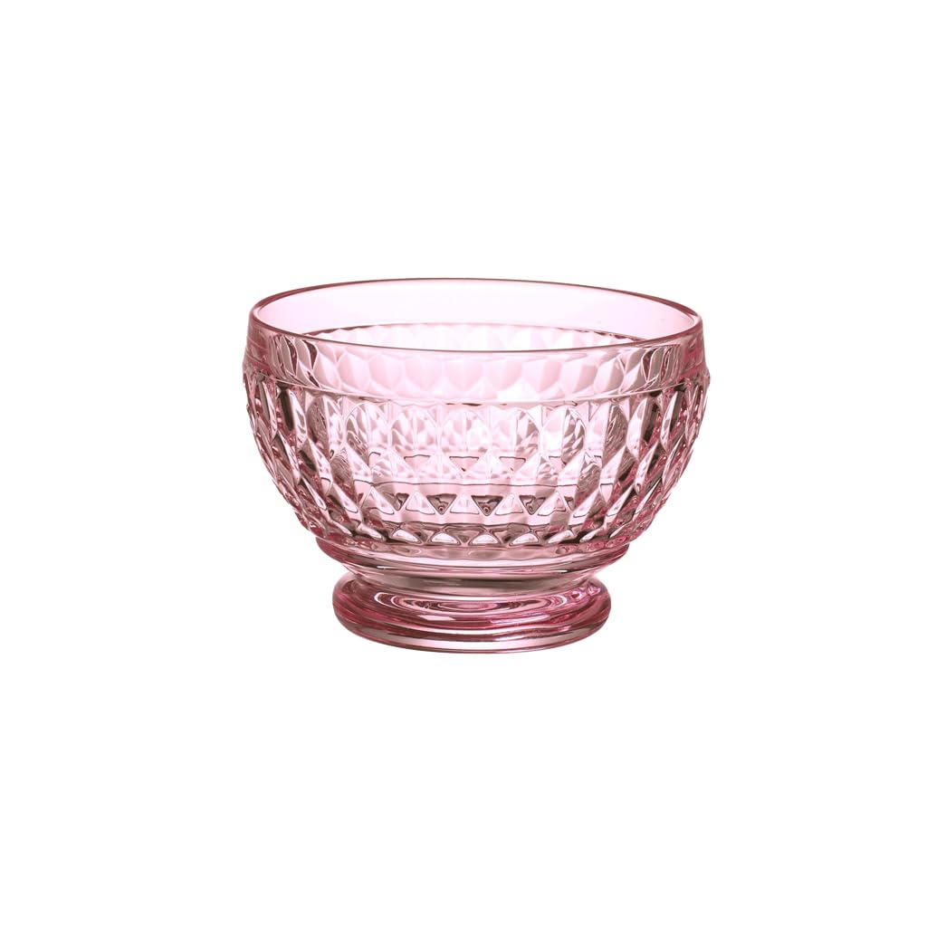 Villeroy & Boch Boston Coloured Dessert Bowl, 430 ml, Crystal Glass, Transparent/Pink