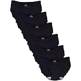 Buankoxy 6 Pack Women's Invisible Seamless Mid-Rise Panties No Show Laser Cut Hipster Briefs Underwear