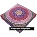 Third Eye Export Six Work Mandala Barmeri Large Floor Cushion Handmade Lounge Dog Pet Seating Ottoman Square Pillow Cover Indian Oversized Pouf 35X35