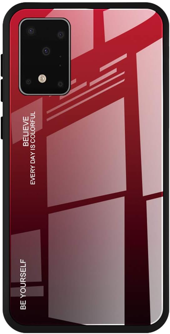 Hard Case Compatible for Samsung Galaxy S20 Ultra （6.9‘’） Cover Gradient Glass Tempered Shell Ultra Thin Transparent Impact Resistant Bumper [2020 New]