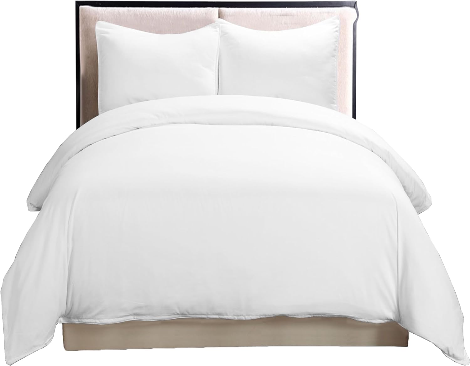 AmigoZone King Duvet Cover Set, Brushed Microfoiber Duvet cover with Pillow cases Hotel Quality (White, King)