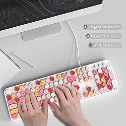Atelus Computer Keyboard Wired, Plug Play USB