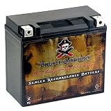 Rechargeable YTX20L-BS Motorcycle Battery - Replaces EBX20L-BS, ETX20L, PTX20L-BS, GTX20L-BS - 270 CCA - Pirate Battery