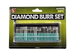 SE 8230DD8 30-Piece Set of Assorted Diamond Burrs, 80 Grit