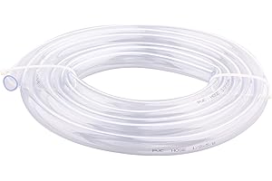 DERPIPE Clear Vinyl Tubing - 1/2" ID 5/8" OD PVC Tube Food Grade Flexible Plastic Pipe Hose for Homebrewing, Siphon Pump 3 Meters(10ft) Length