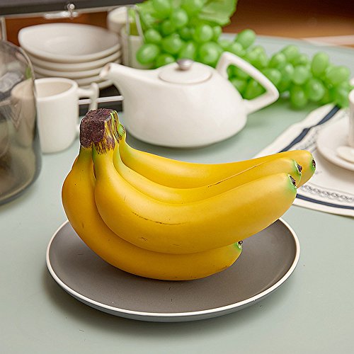 image for Longpro Realistic Artificial Fruits Fake Bananas for Display High Simu